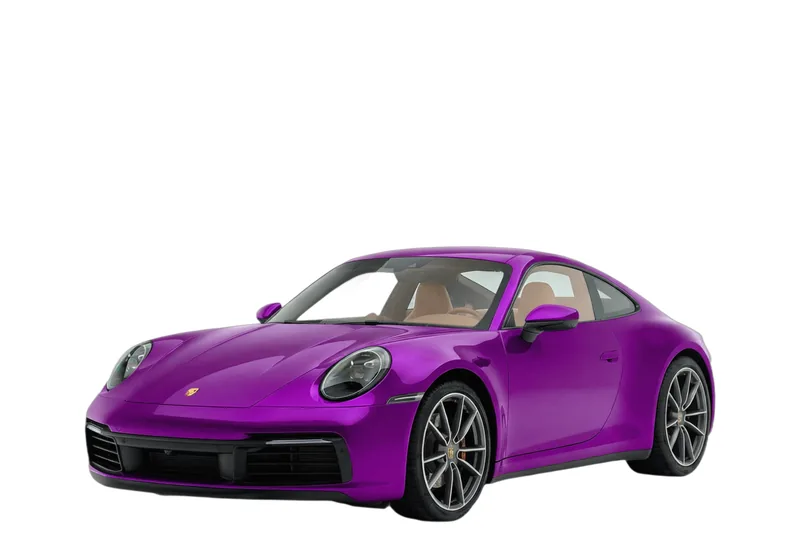 Porsche 911 in white, repainted by the API