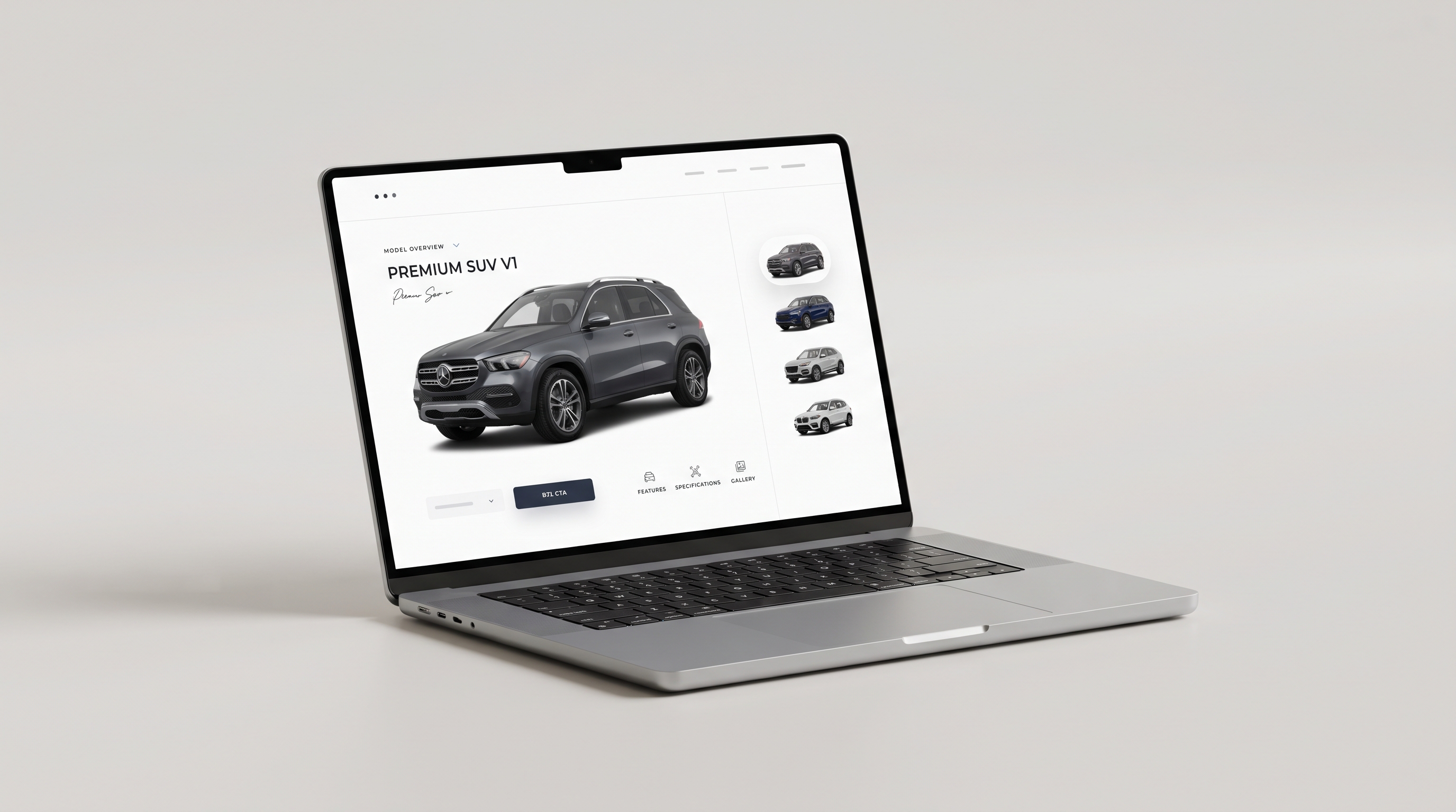 Vehicle imagery shown in a car marketplace web app